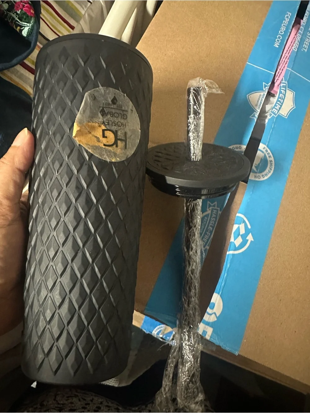 Black Textured Travel Tumbler